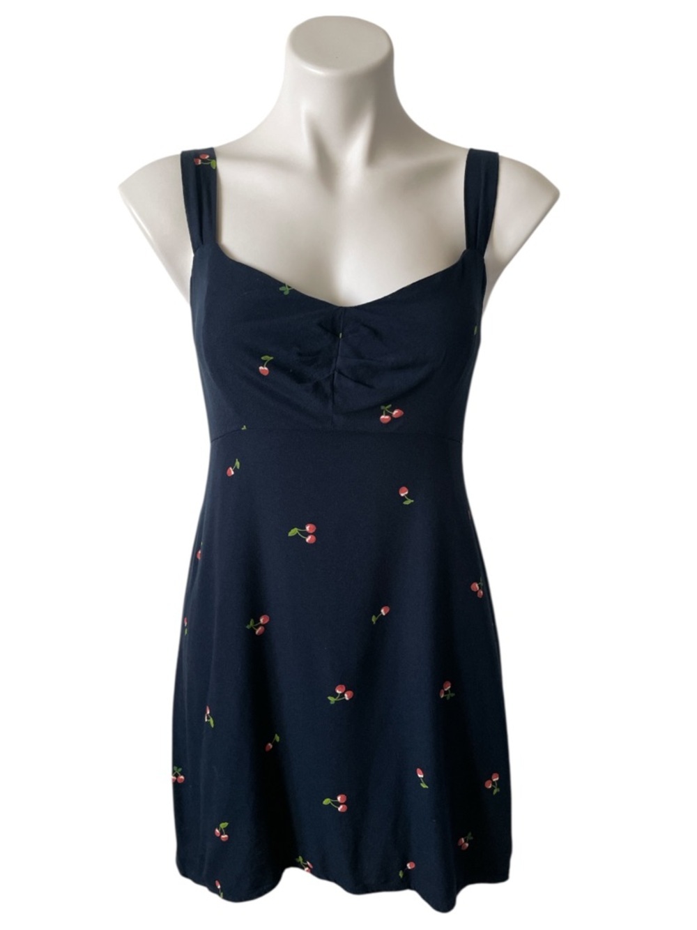 Old Navy Fit & Flare Crepe Mini Dress Blue Cherry Small - Picture 4 of 13